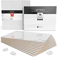 Arteza Tableros de pizarra blanca pequeña | Conjunto de 16 tableros de doble cara | Tamaño 22-5 x 30 cm | Pizarras de…